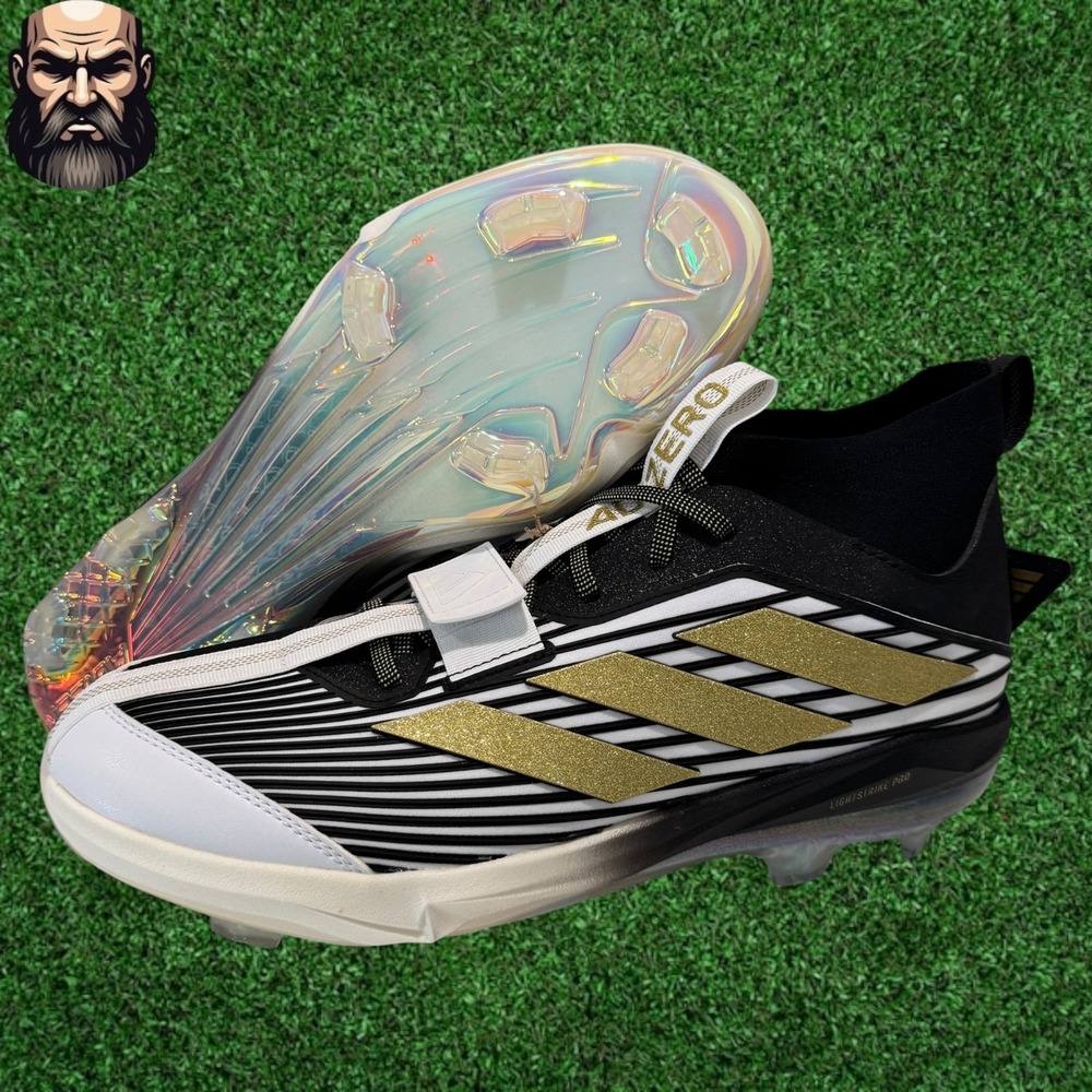 adidas Adizero Edge+ Cleats 'Core Black/Gold Metallic JQ7464 Men's Size 13.5